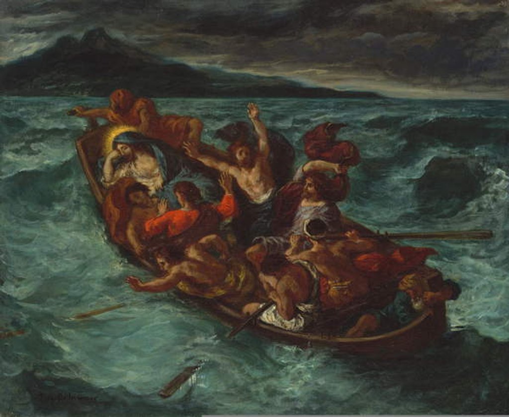 Detail of Christ Asleep during the Tempest, c.1853 by Ferdinand Victor Eugene Delacroix