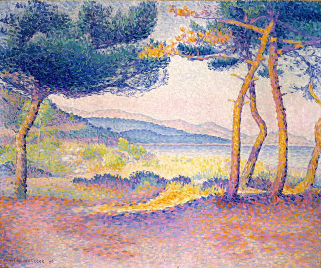 Detail of Pines Along the Shore, 1896 by Henri-Edmond Cross