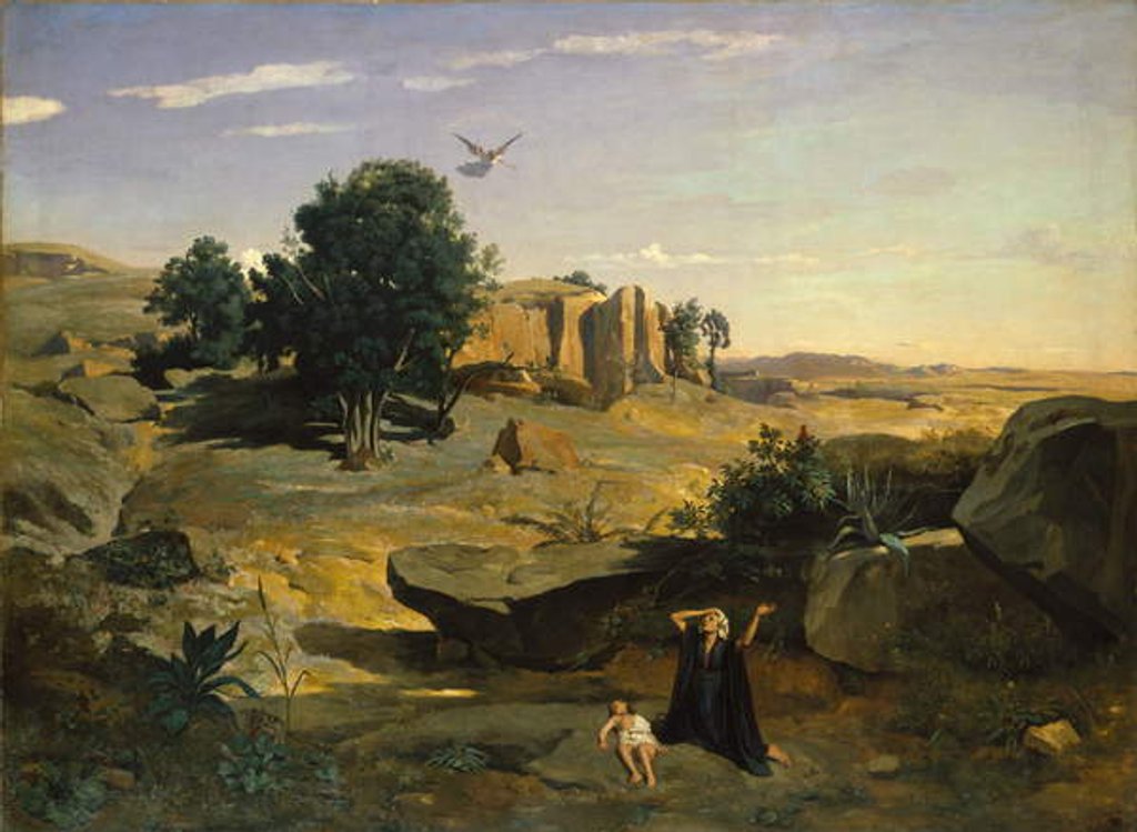 Detail of Hagar in the Wilderness, 1835 by Jean Baptiste Camille Corot