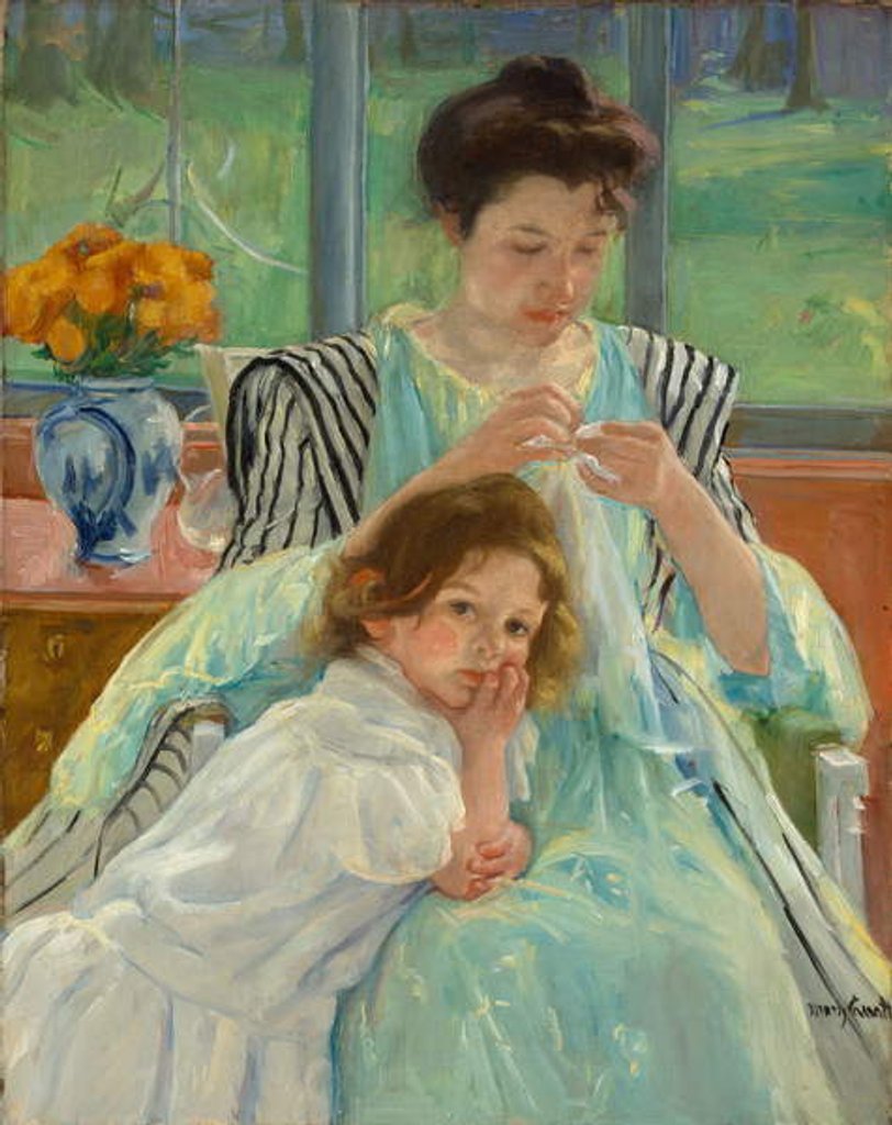 Detail of Young Mother Sewing, 1900 by Mary Stevenson Cassatt