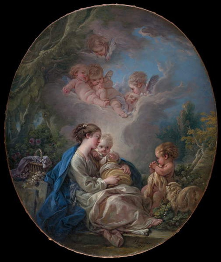 Detail of Virgin and Child with the Young Saint John the Baptist and Angels, 1765 by Francois Boucher