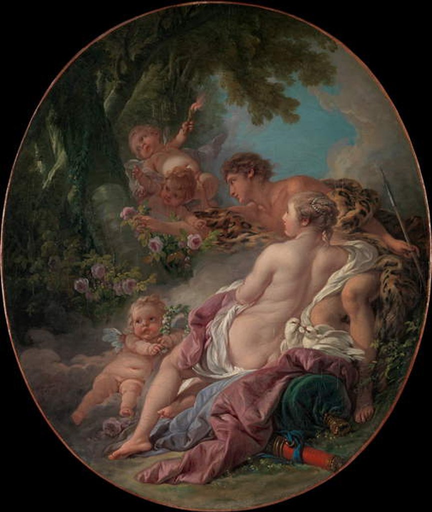 Detail of Angelica and Medoro, 1763 by Francois Boucher