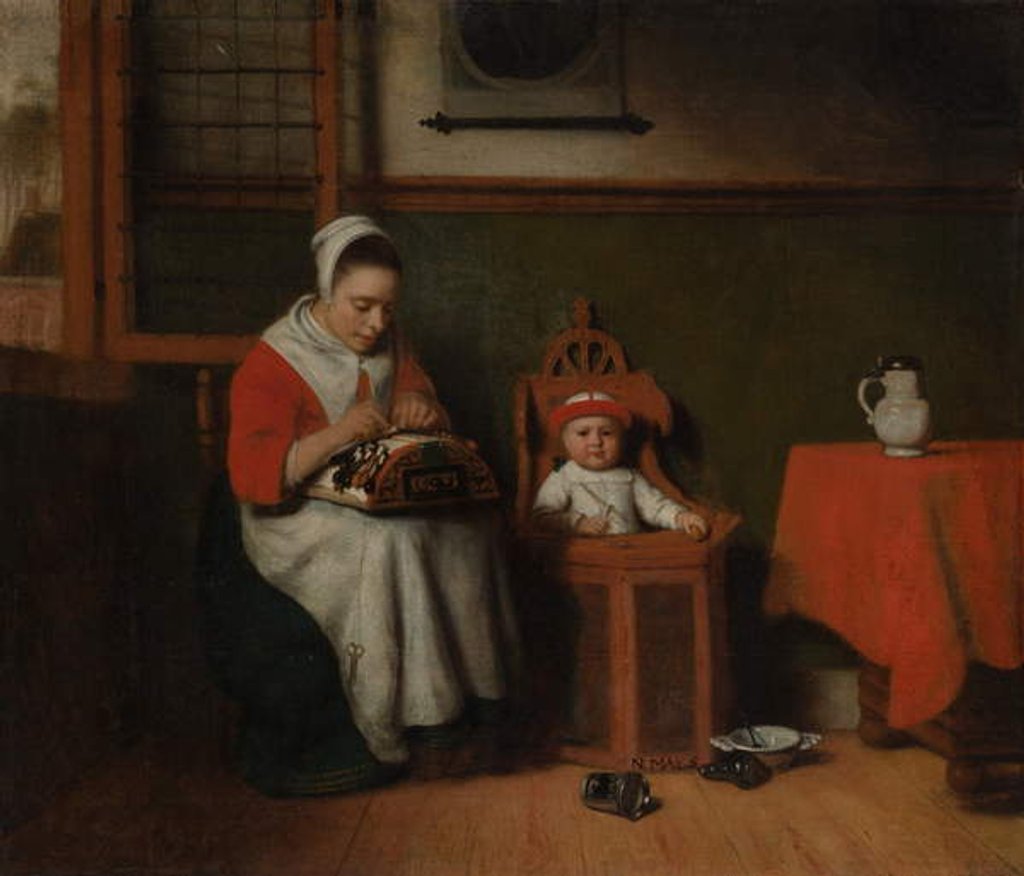 Detail of The Lacemaker, c.1656 by Nicolaes Maes