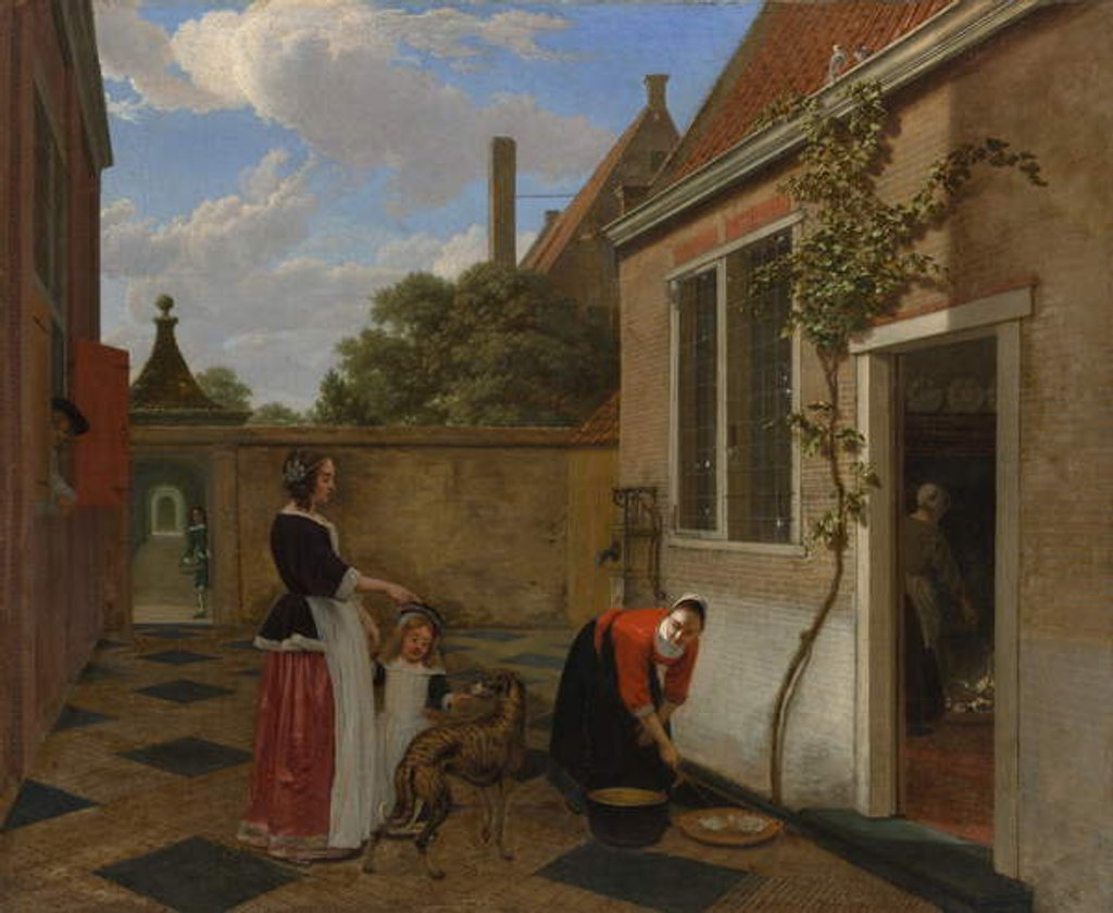 Detail of Scene in a Courtyard, early 1660s by Ludolf de Jongh
