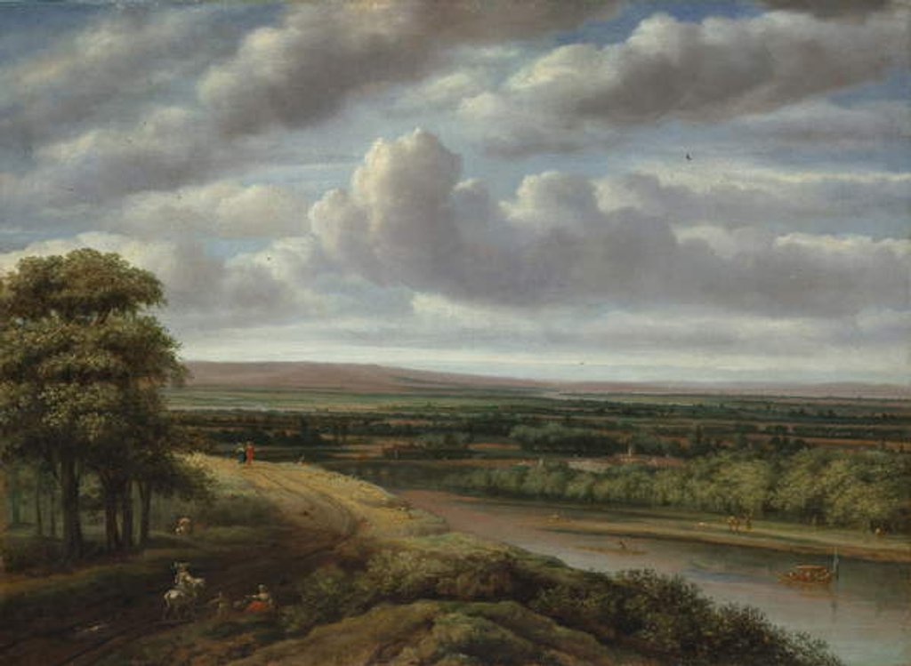 Detail of An Extensive Wooded Landscape, 1670s by Phillips de Koninck