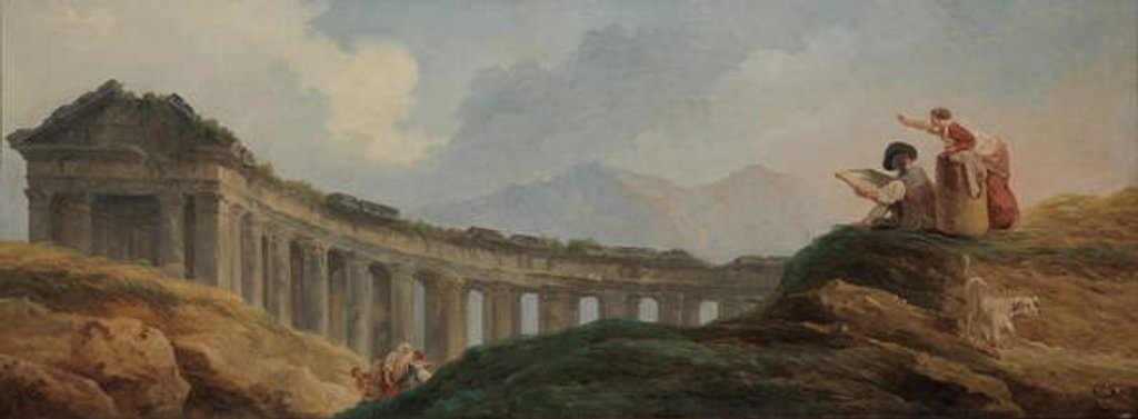 Detail of A Colonnade in Ruins by Hubert Robert