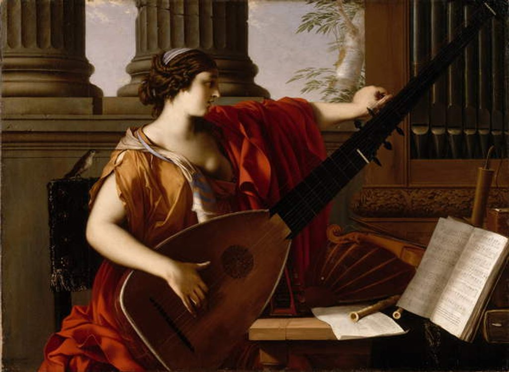 Detail of Allegory of Music, 1649 by Laurent de La Hire or La Hyre