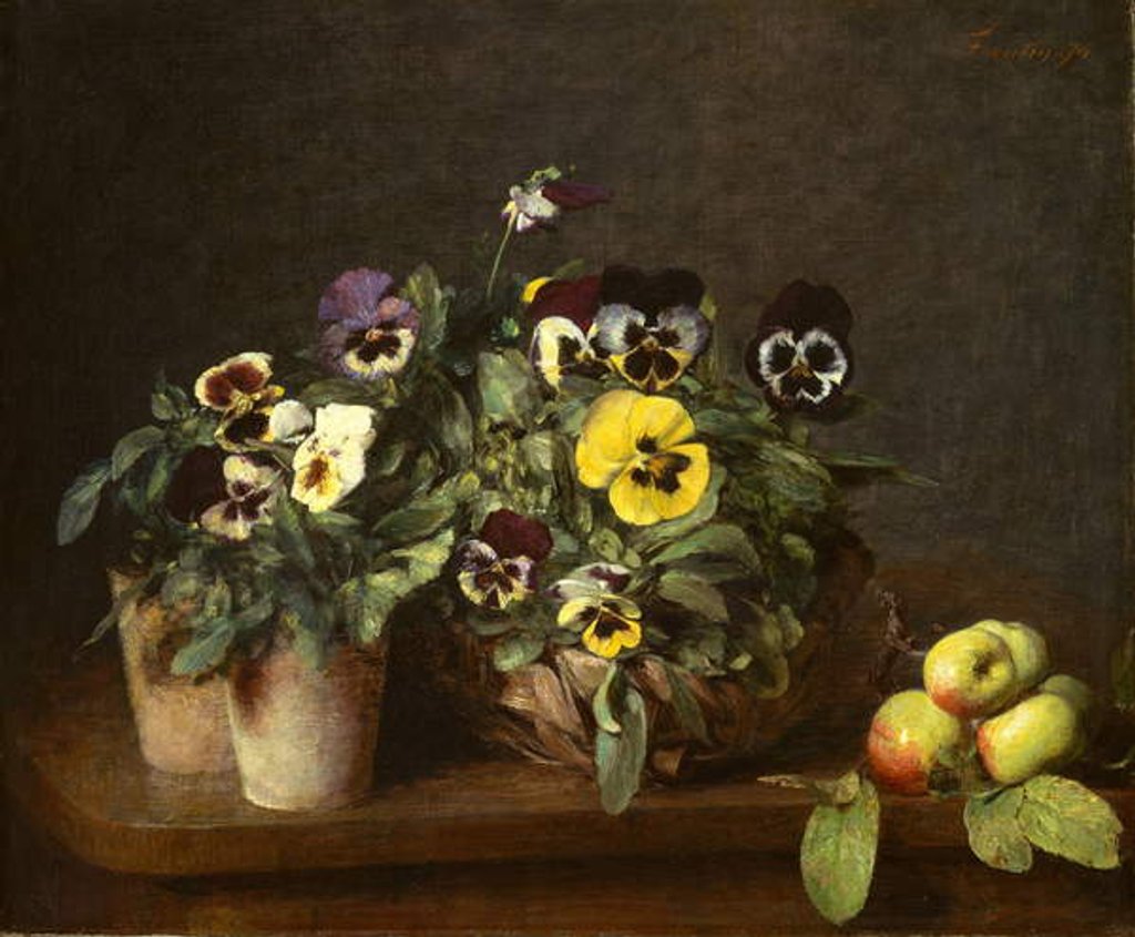 Detail of Still Life with Pansies, 1874 by Ignace Henri Jean Fantin-Latour