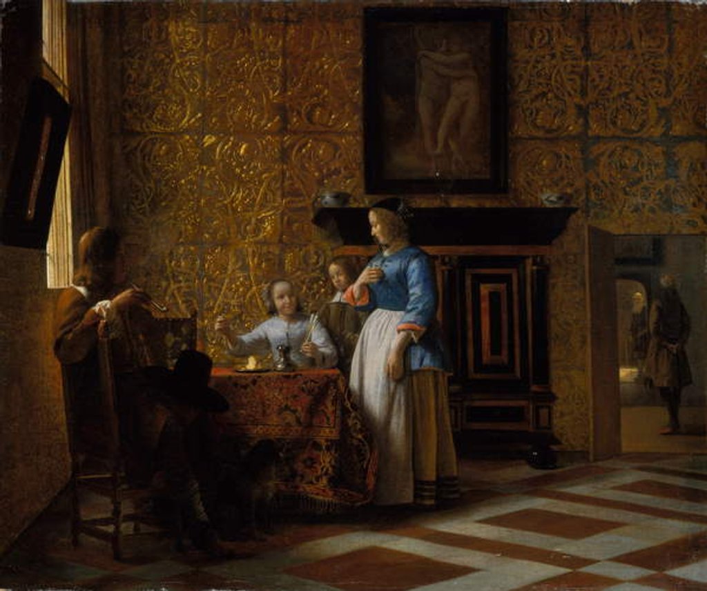 Detail of Leisure time in an elegant Setting, c.1663-65 by Pieter de Hooch