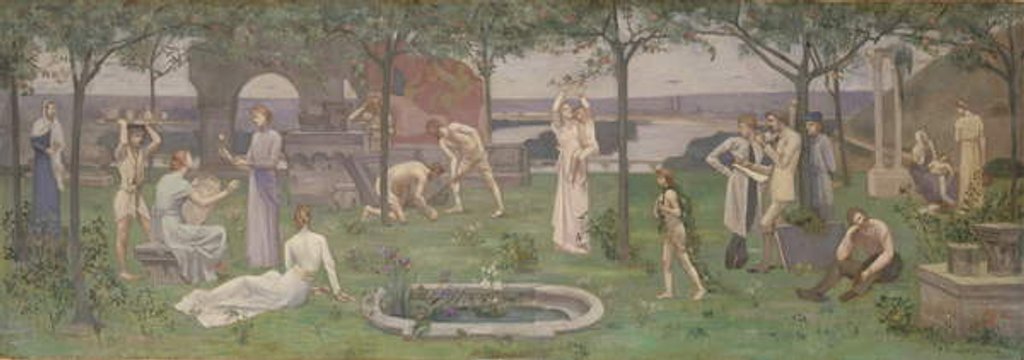 Detail of Inter Artes et Naturam, c.1890-95 by Pierre Puvis de Chavannes