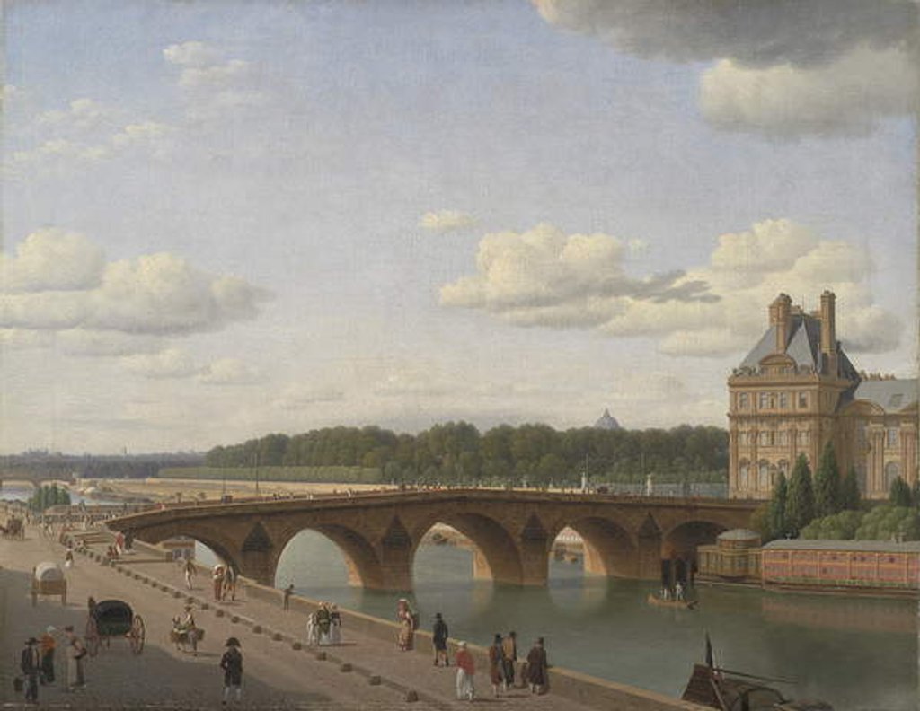 Detail of Pont Royal seen from Quai Voltaire, 1812 by Christoffer-Wilhelm Eckersberg