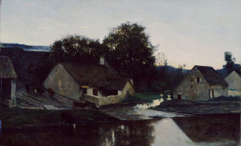 Detail of The Hamlet of Optevoz, c.1852 by Charles Francois Daubigny