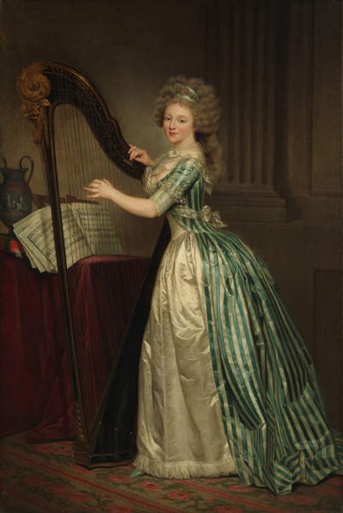 Detail of Self-Portrait with a Harp, 1791 by Rose Adelaide Ducreux