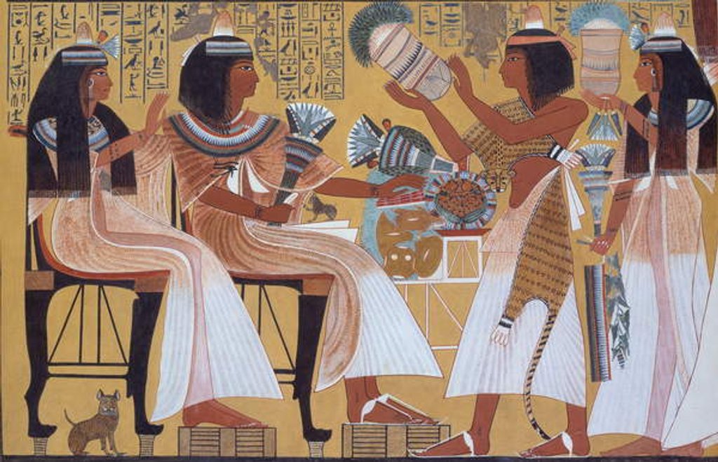 Detail of Ipuy and Wife Receive Offerings from Their Children, c.1279–1213 BC by Norman de Garis Davies