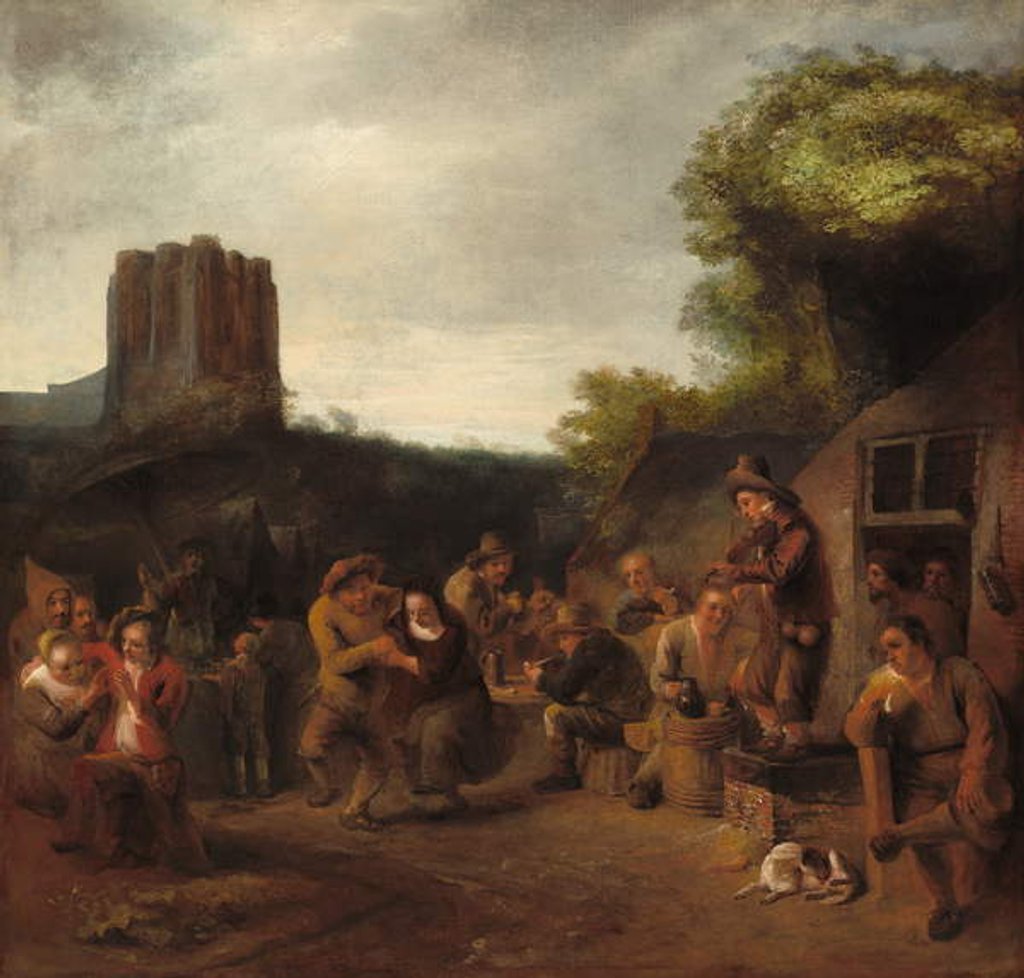 Detail of Conviviality Near the Inn, c.1650 by Constantin Daniel van Renesse
