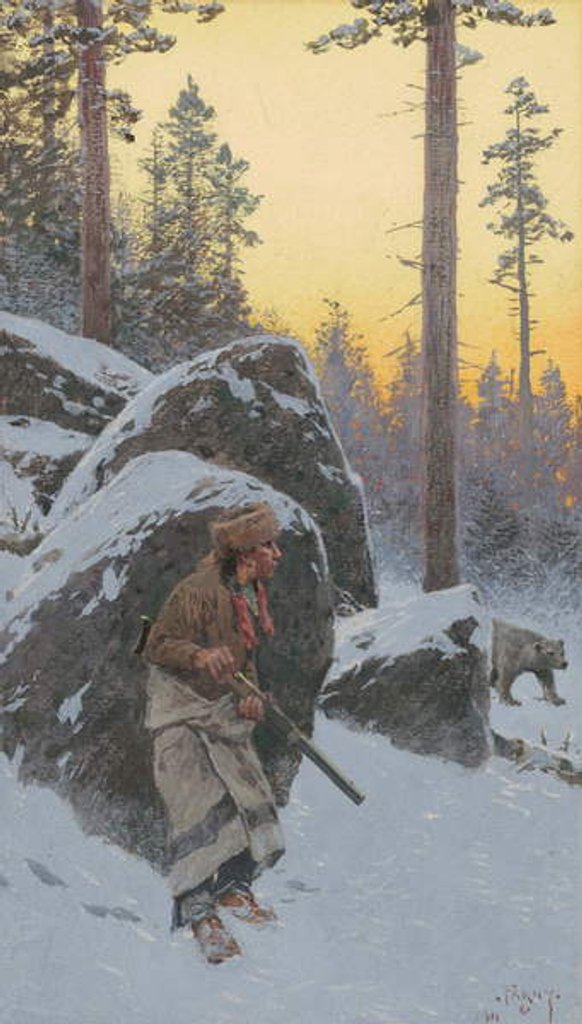 Detail of The Indian Bear Hunter, 1911 by Henry Francois Farny