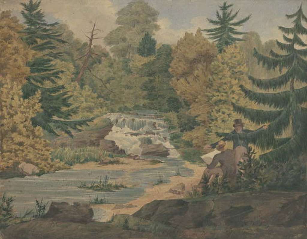 Detail of View of the Second Falls on the Sawkill River, c.1840 by John Rubens Smith