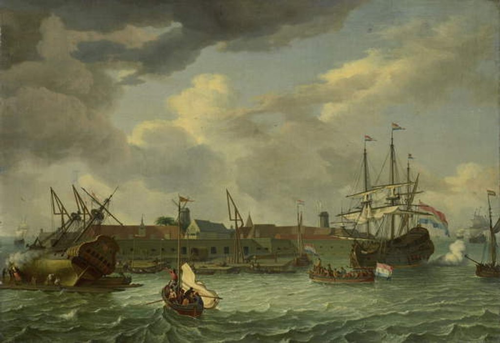 Detail of The Island of Onrust near Batavia, 1699 by Abraham (follower of) Storck