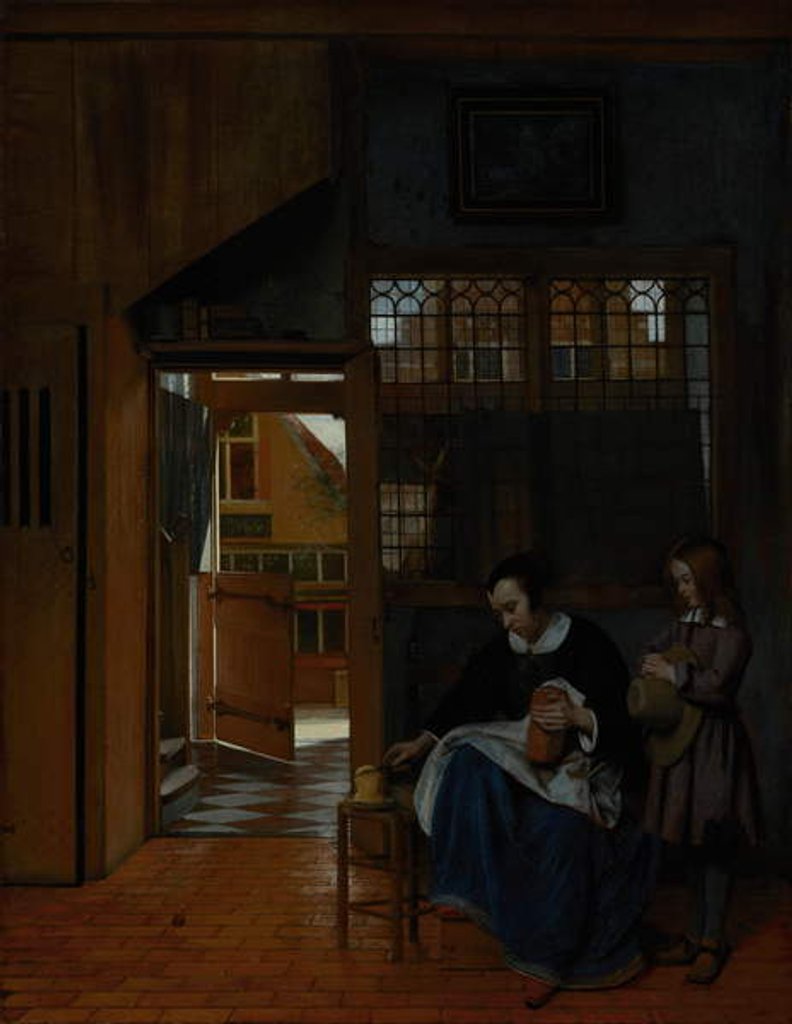 Detail of A Woman Preparing Bread and Butter for a Boy, c.1660-3 by Pieter de Hooch