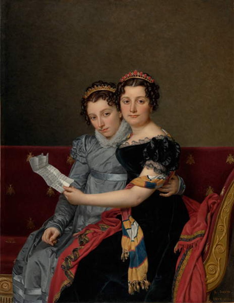 Detail of Portrait of the Sisters Zénaïde and Charlotte Bonaparte, 1821 by Jacques Louis David