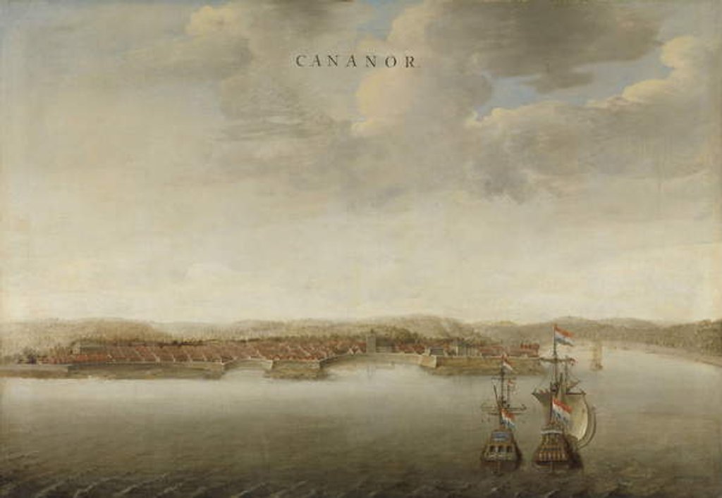 Detail of View of Cannanore on the Malabar Coast in India, c.1662-3 by Johannes Vinckeboons