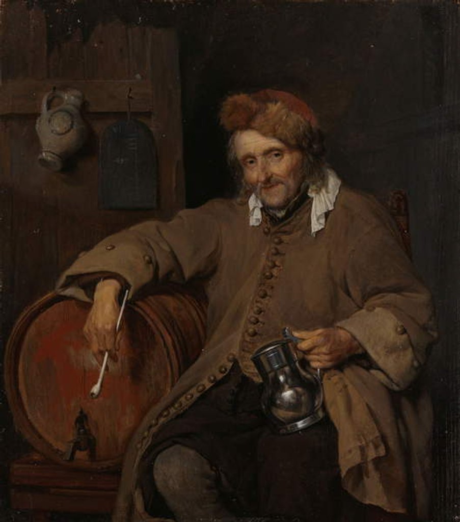 Detail of The Old Drinker, c.1661-3 by Gabriel Metsu