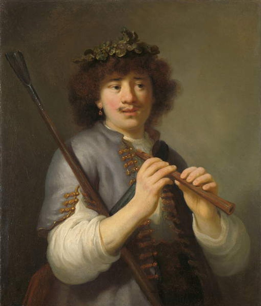 Detail of Rembrandt as Shepherd with Staff and Flute, 1636 by Govaert Flinck