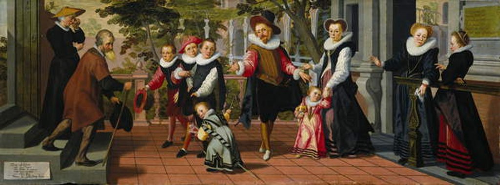 Detail of Rich Children, Poor Parents, 1599 by Aert Pietersz.