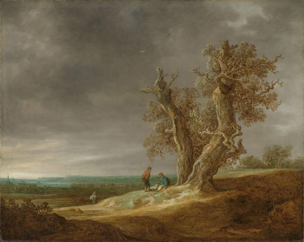 Detail of Landscape with Two Oaks, 1641 by Jan Josephsz van Goyen