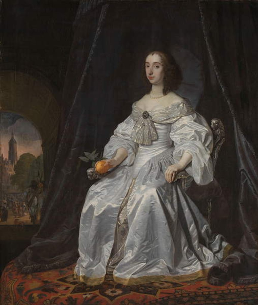Detail of Mary Stuart, Princess of Orange, as Widow of William II, 1652 by Bartolomeus van der Helst