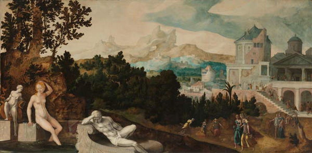 Detail of Landscape with Bathsheba, c. 1540-45 by Jan van Scorel