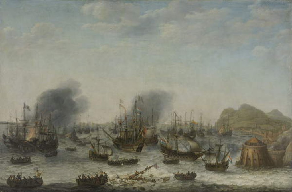 Detail of Naval battle near Gibraltar on 25th April 1607, 1639 by Adam Willaerts