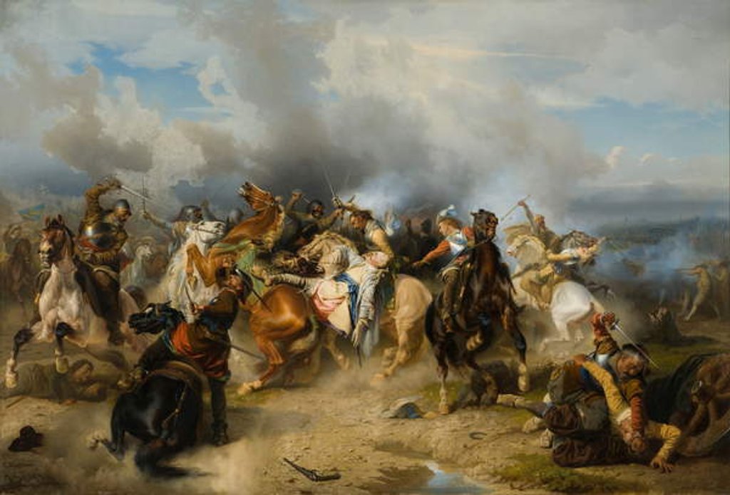 Detail of Death of King Gustav II Adolf of Sweden at the Battle of Lützen, 1855 by Carl Wahlbom