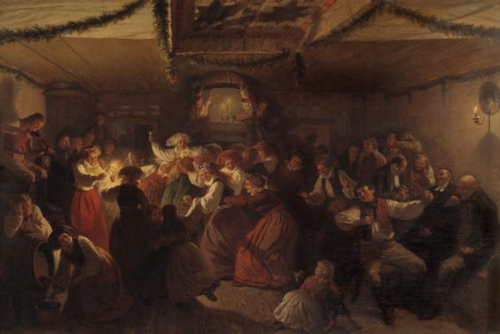 Detail of A Wedding Party from Vingåker, 1857 by Josef Wilhelm Wallander