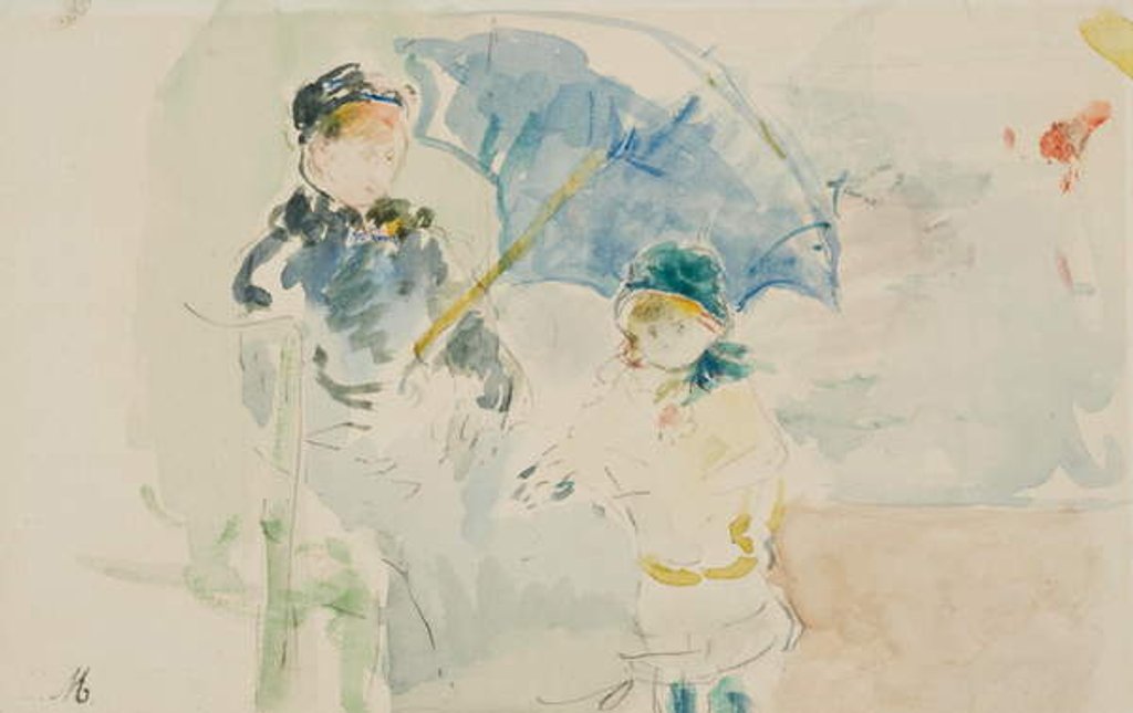 Detail of At the Beach in Nice, 1882 by Berthe Morisot