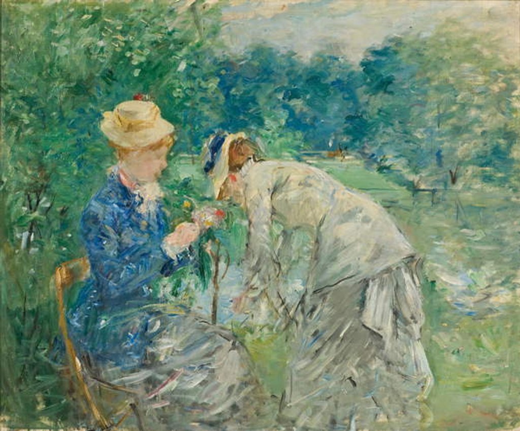 Detail of In the Bois de Boulogne, c.1875-9 by Berthe Morisot