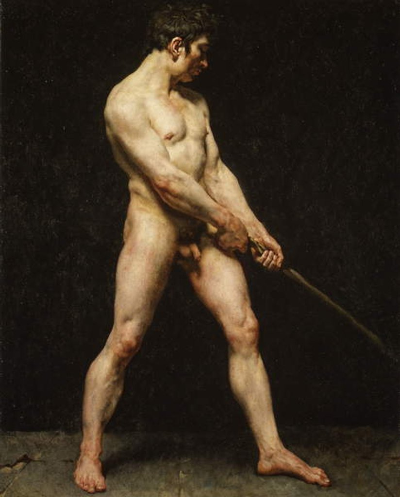 Detail of Study of a nude man, c.1810-20 by French School