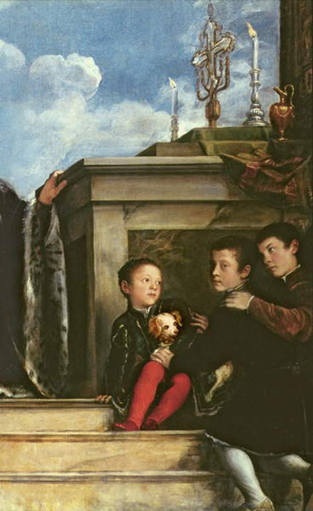 Detail of The Vendramin Family, 1543-47 by Titian (c.1488-1576)