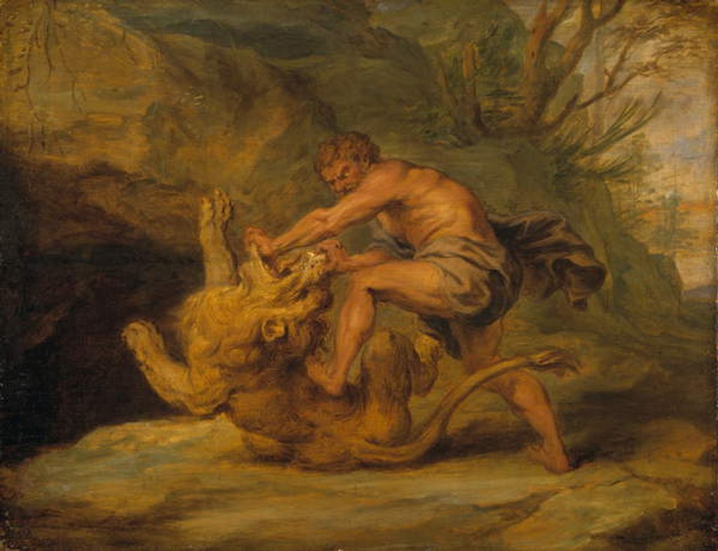 Detail of Samson and the Lion, c.1640 by Peter Paul (studio of) Rubens