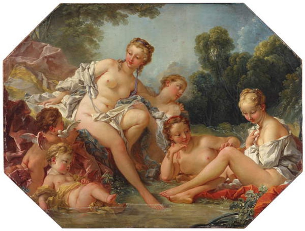 Detail of Venus in her Bath surrounded by Nymphs and Cupids, c.1740-50 by Francois Boucher
