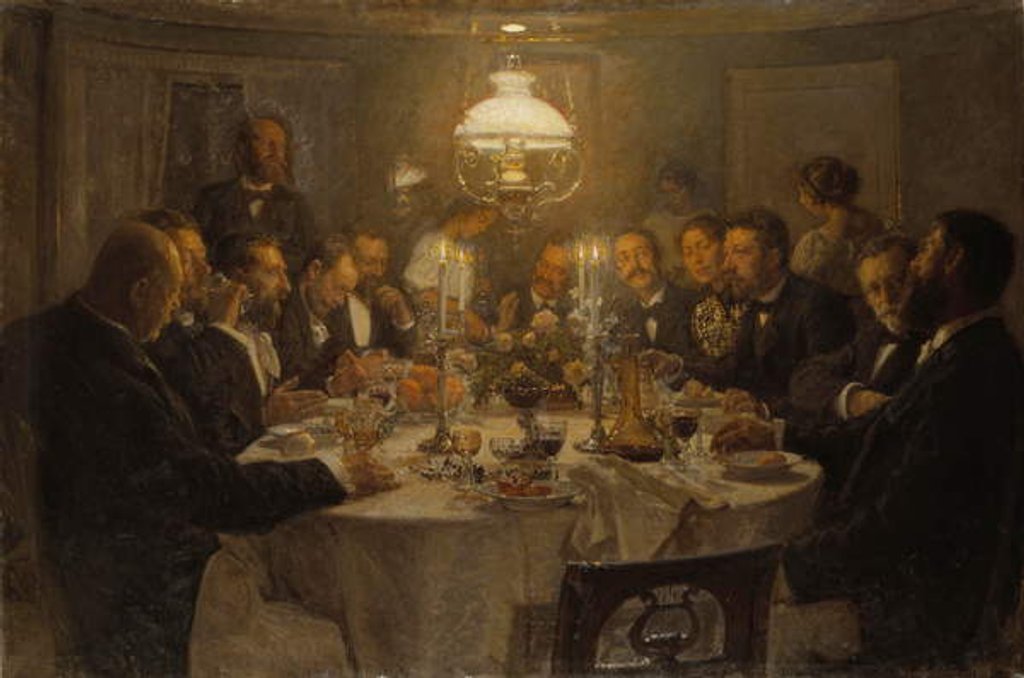 Detail of An Artist's Gathering, 1903 by Viggo Johansen
