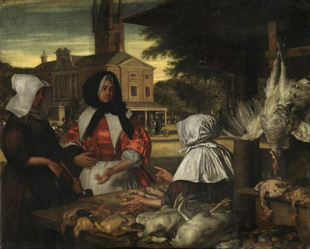 Detail of The Birdmarket, Amsterdam, c.1660-70 by Emanuel de Witte