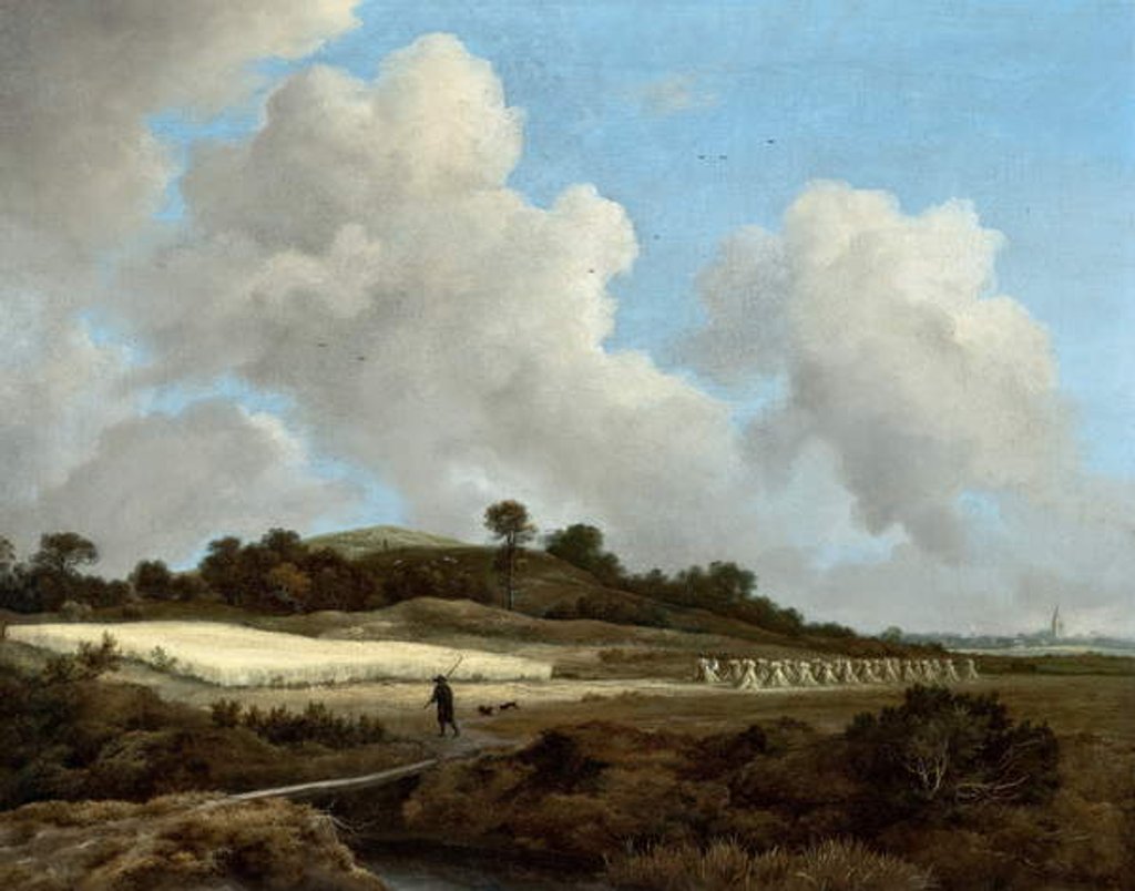 Detail of View of Grainfields with a Distant Town, c.1670 by Jacob Isaaksz. or Isaacksz. van Ruisdael