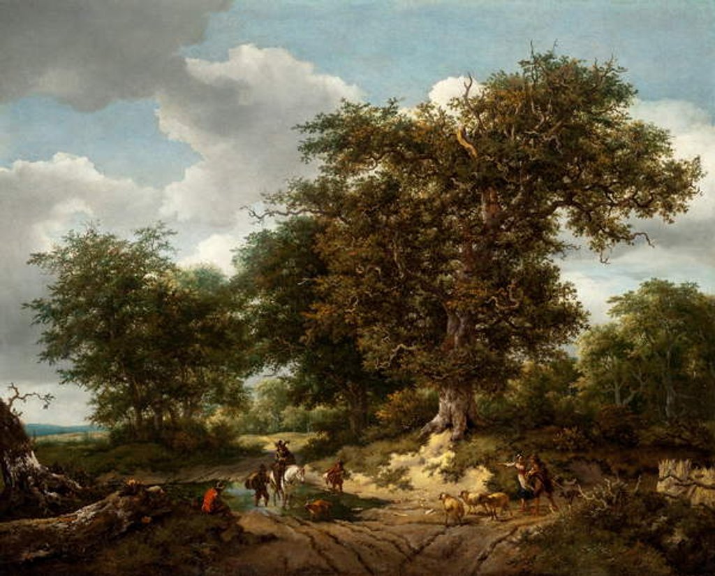 Detail of The Great Oak, 1652 by Jacob Isaaksz. or Isaacksz. van Ruisdael