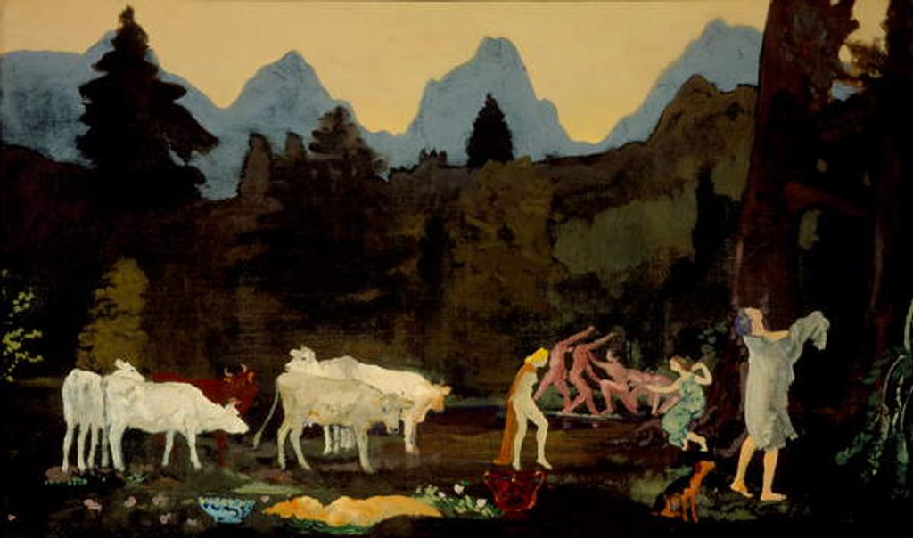 Detail of Pastoral Dells and Peaks, c.1908-11 by Arthur Bowen Davies