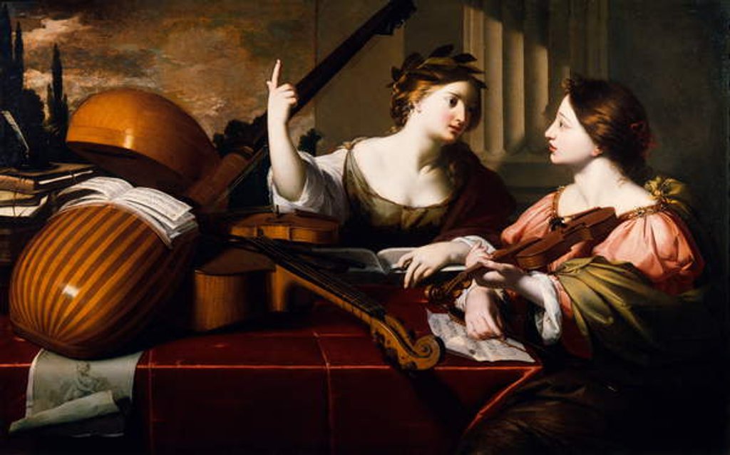 Detail of Divine Inspiration of Music, c.1640 by Nicolas Regnier