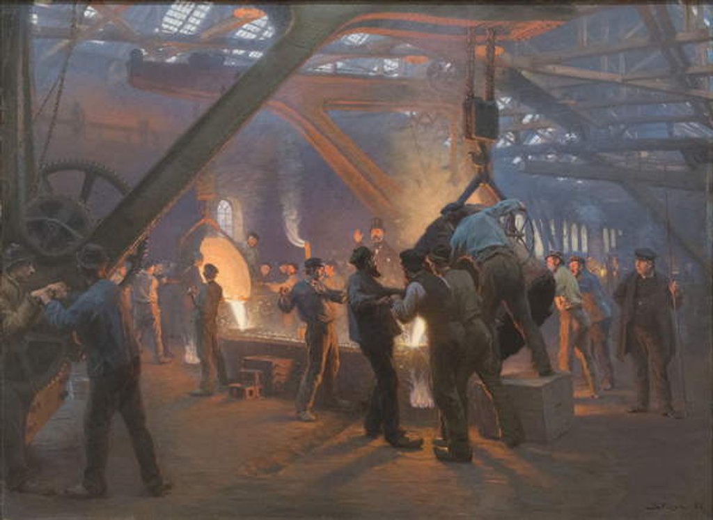 Detail of Burmeister and Wain Iron Foundry, 1885 by Peder Severin Kroyer