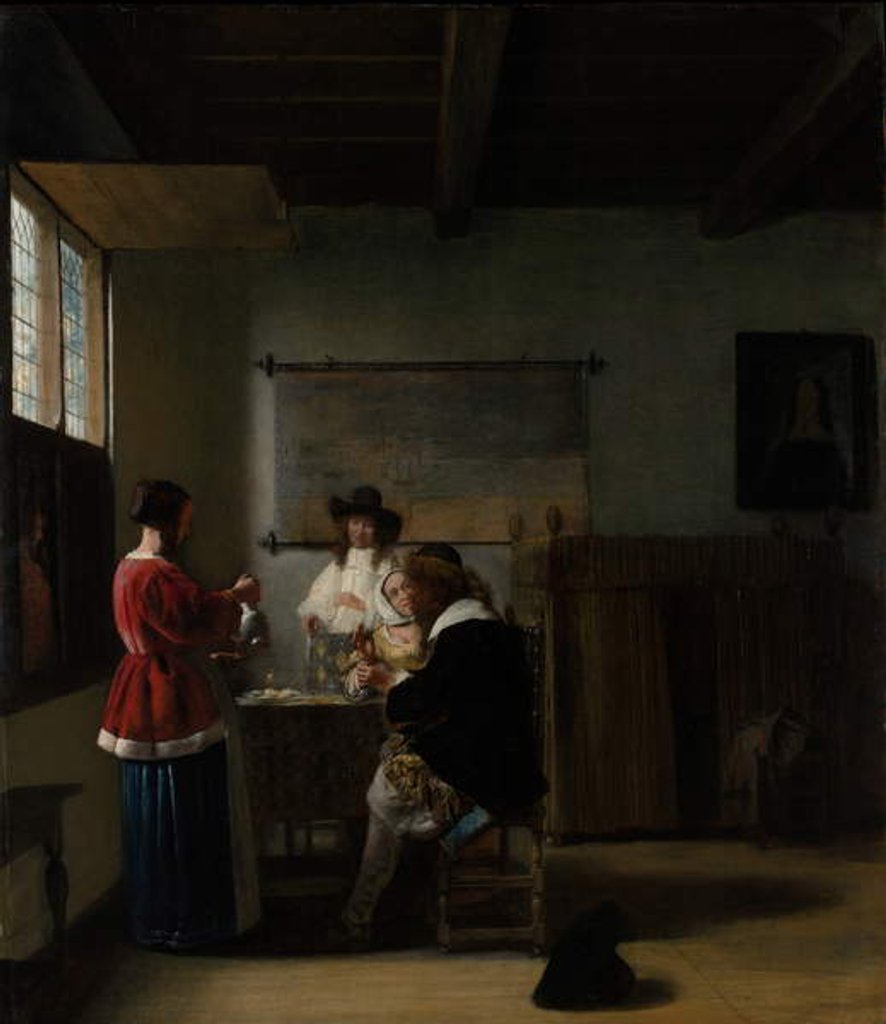 Detail of The Visit, c.1657 by Pieter de Hooch