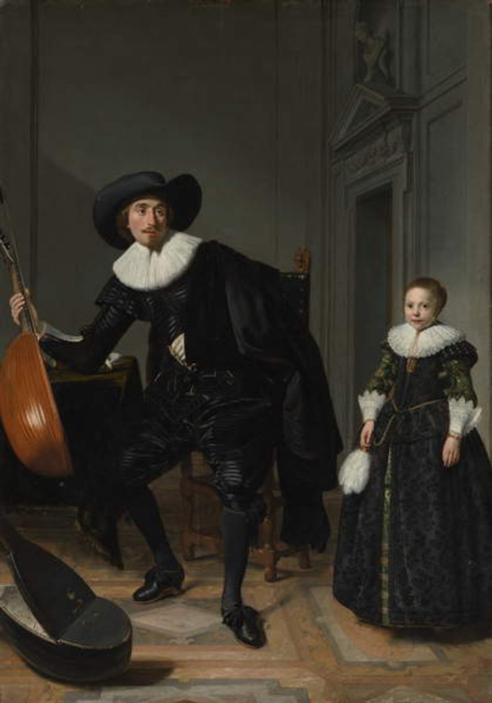 Detail of A Musician and his Daughter, 1629 by Thomas de Keyser