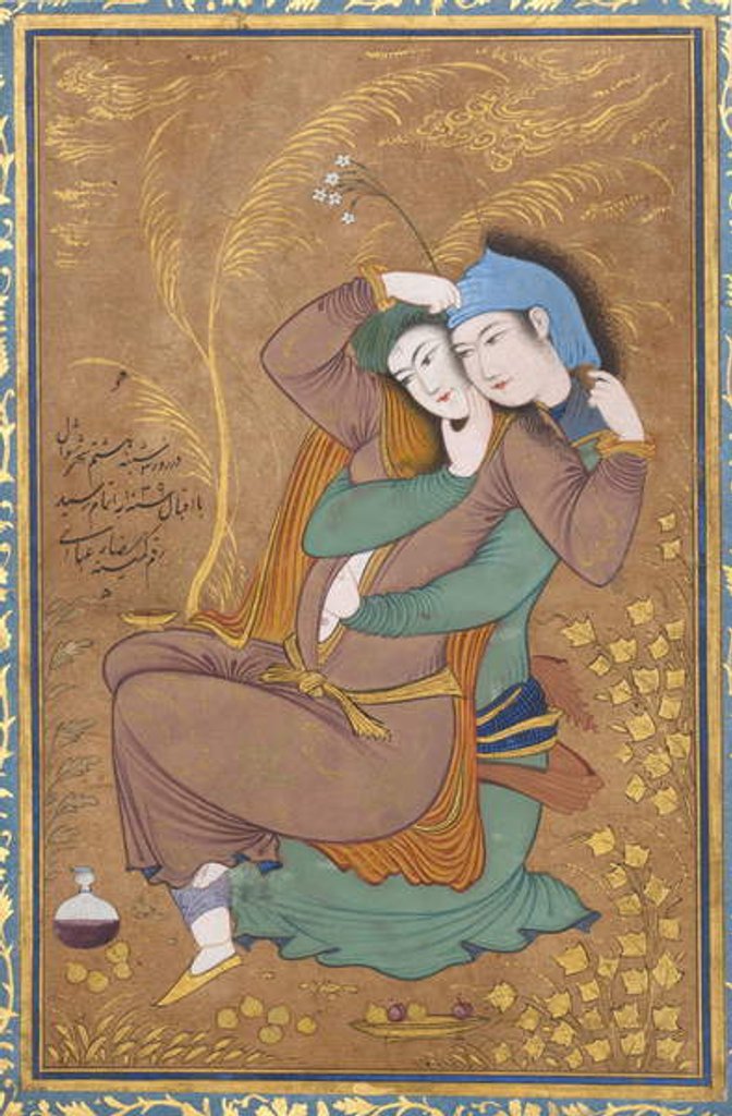 Detail of The Lovers, c.1630 by Riza-i Abbasi